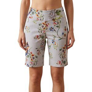 Swing Control Womens Bermuda Shorts Size 0 Multicolor Floral Stripe Pull On